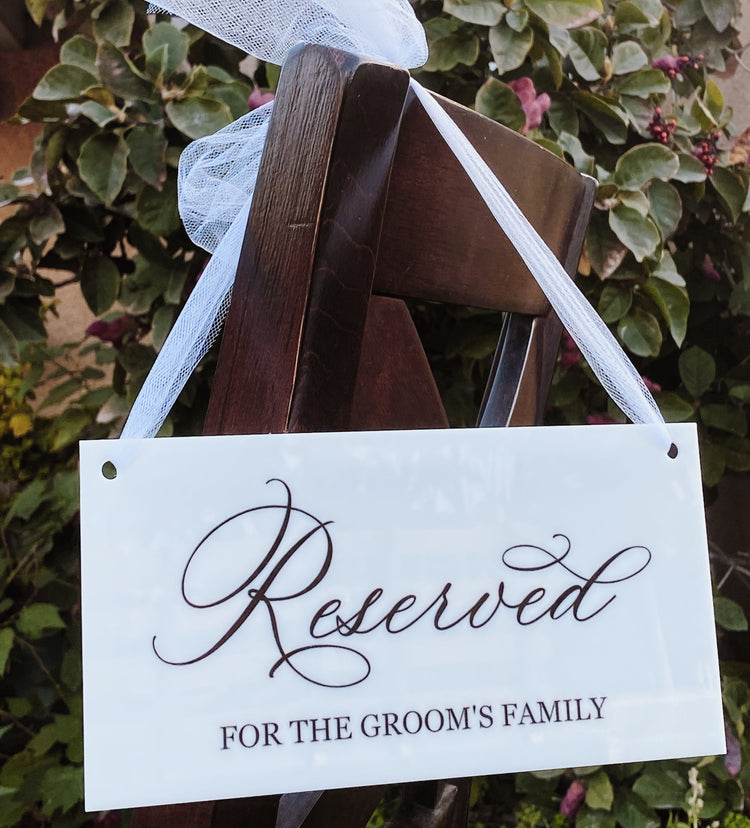 Reserved Chair Sign