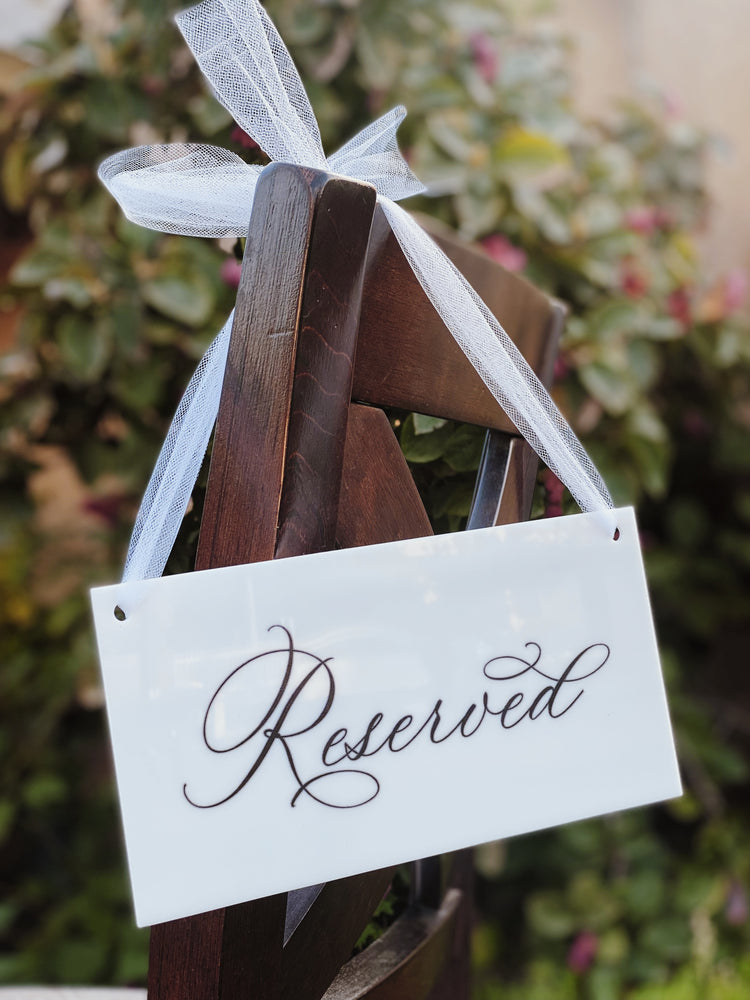 Reserved Chair Sign