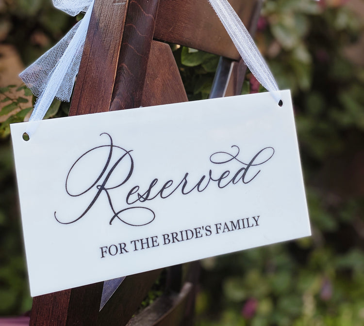 Reserved Chair Sign