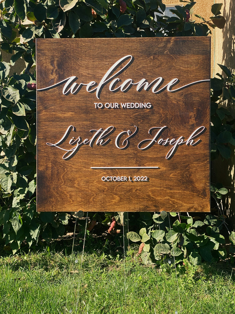 Wooden Welcome Wedding Sign